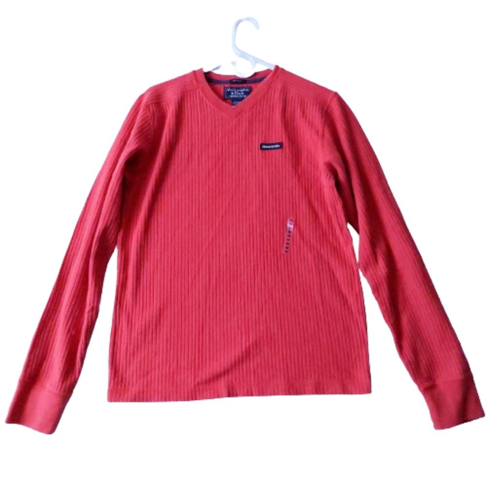 Abercrombie & Fitch Orange Muscle Ribbed Sweatshirt Men's Sz M Y2K Vintage NOS